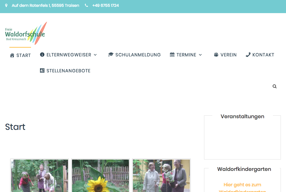 Webiste Freie Waldorfschule Bad Kreuznach