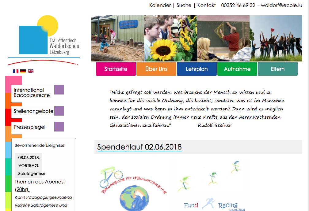 Webiste Fräi-ëffentlech Waldorfschoul Lëtzebuerg