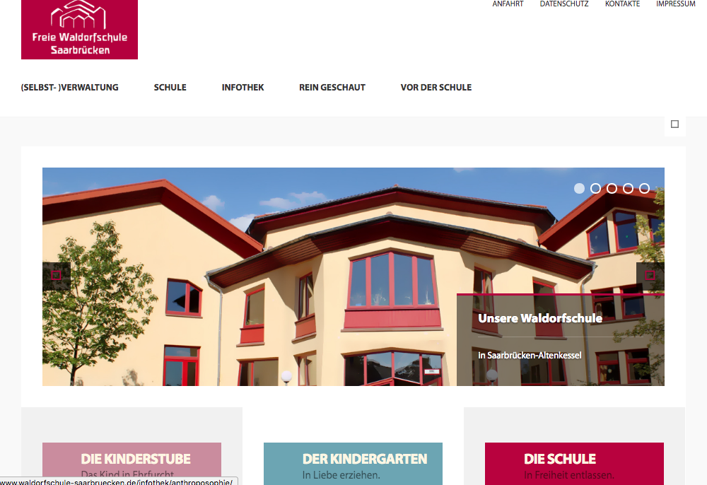 Webiste Waldorfschule Saarbrücken